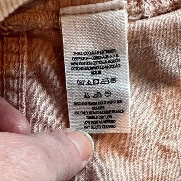 Women Reworked blush denim Custom Free People Motto jacket gold brass tone studs - Picture 6 of 16